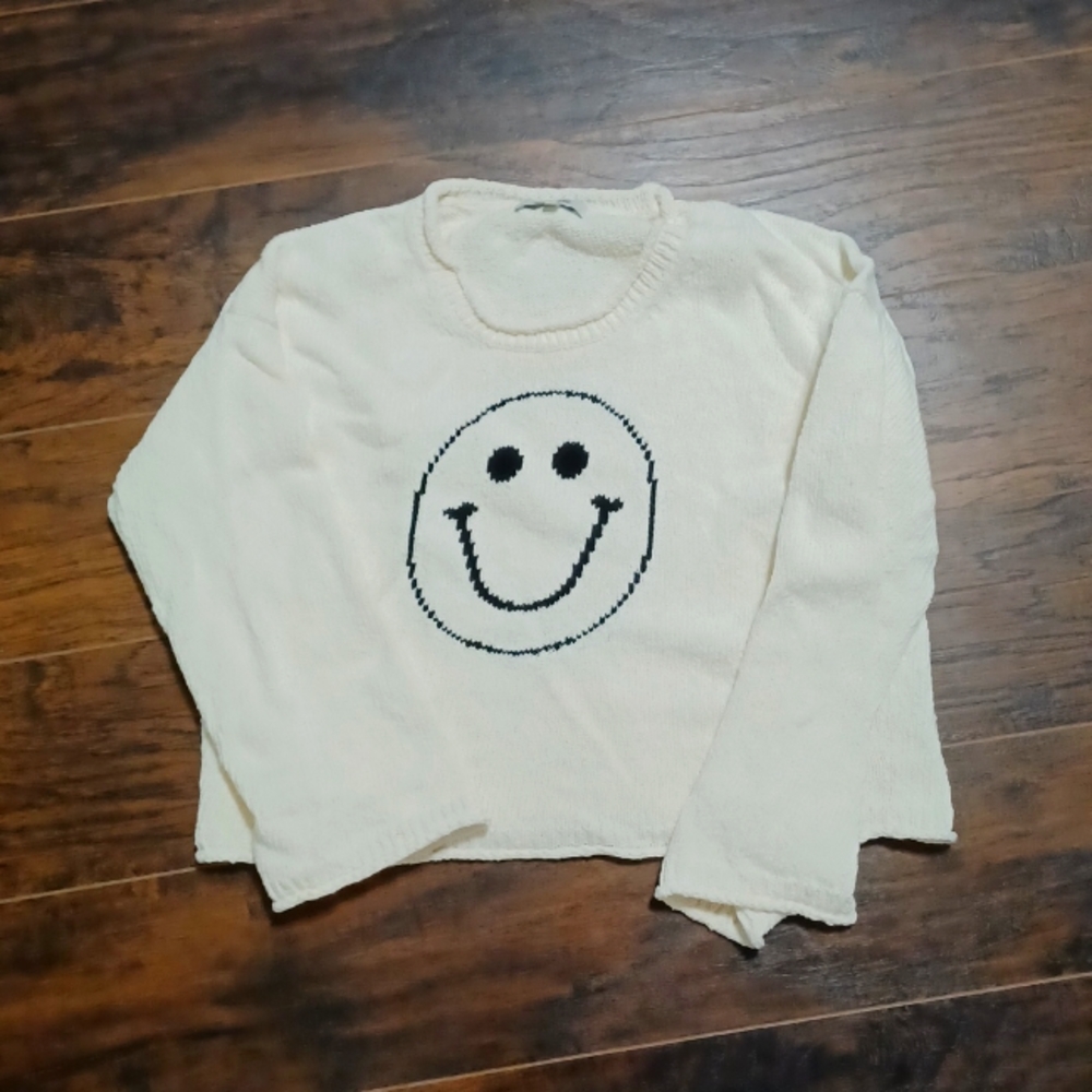 Madewell smiley face cropped sweater